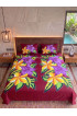 Hand Painted Rayon Bedsheet Set King Size Hand Painted Rayon Bedsheet Set King Size
